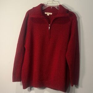 Carolyn Taylor Women's Red Zip-Up Sweater